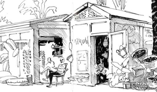Urban Sketching – schwarz auf weiß