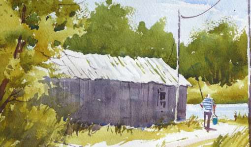 Bäume und Wald im Aquarell